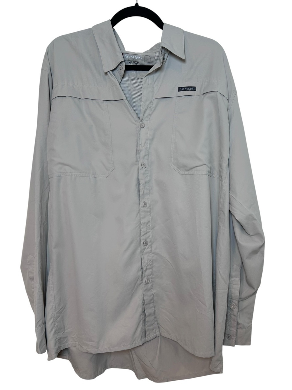 Simms Guide Series nylon long sleeve vented fishing shirt size 2XL lightweight